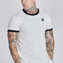 SikSilk - Ribbed Ringer T-Shirt - White
